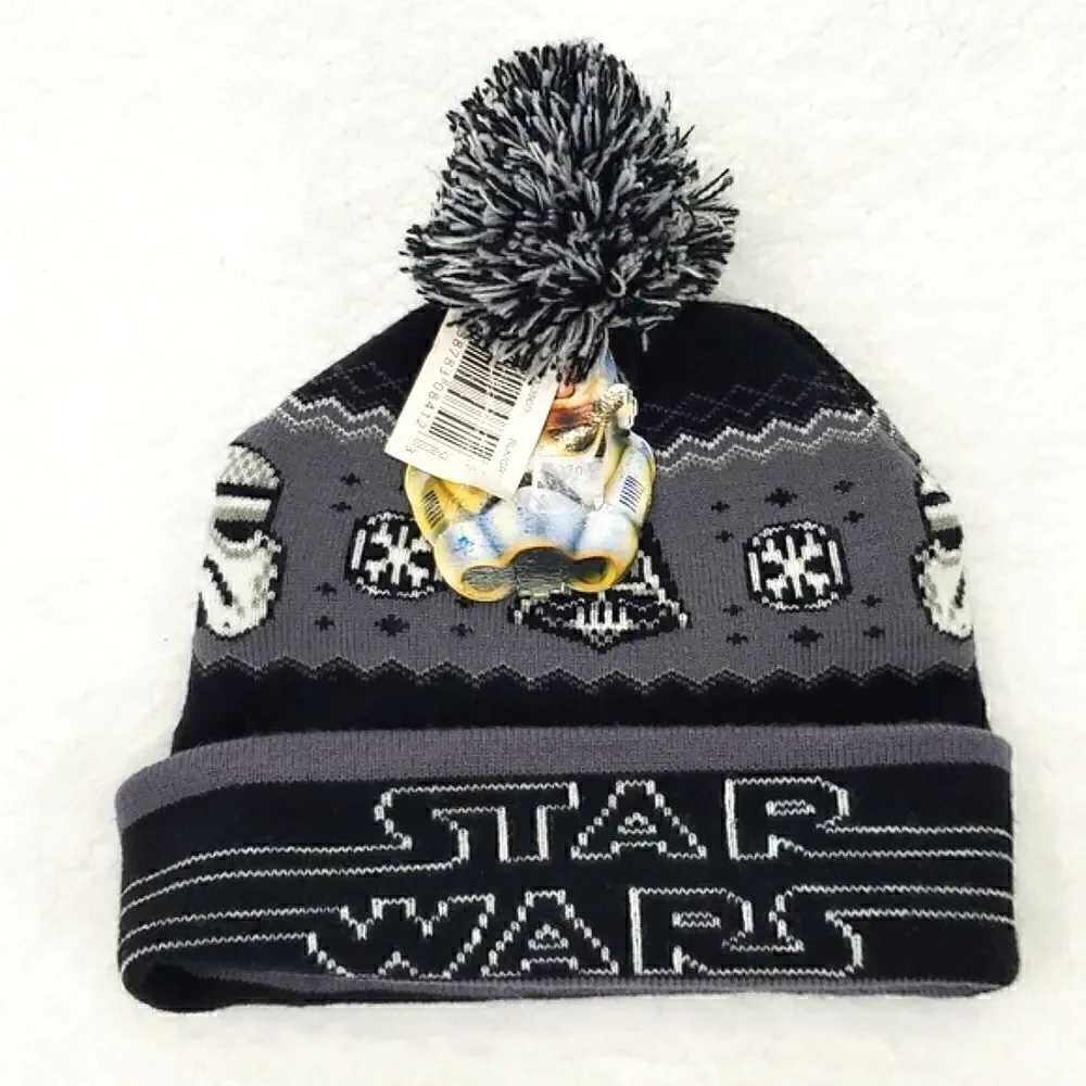 Disney Star Wars Black Gray and White Beanie